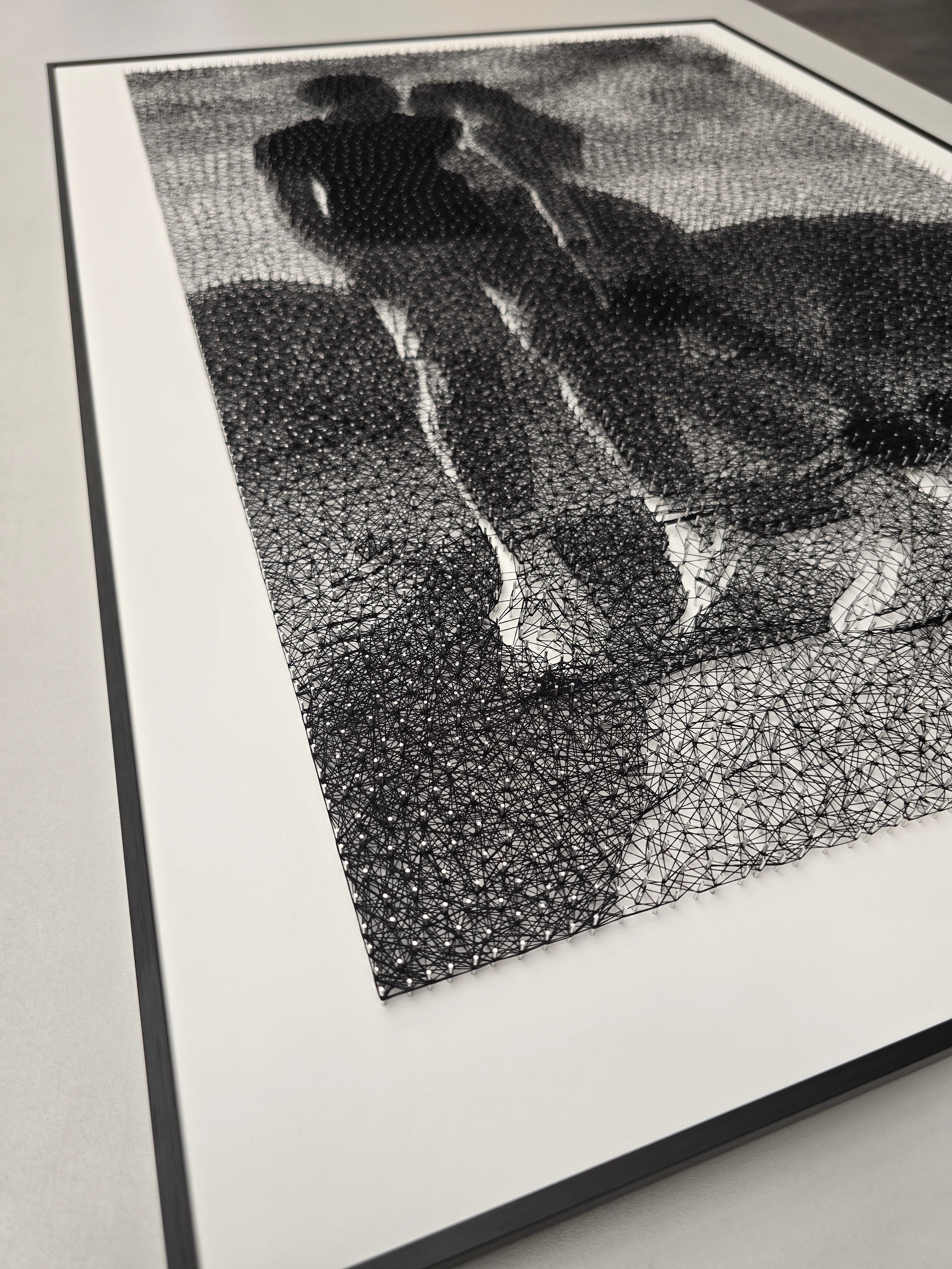 Strengjalist út frá ljósmynd - Hvaða mynd sem er endurgerð með þúsundum nagla og einum streng