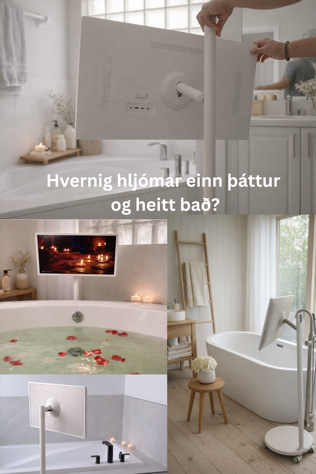 32” Færanlegur snjallskjár sem breytir hvaða rými sem er í vinnu- eða skemmtistöð