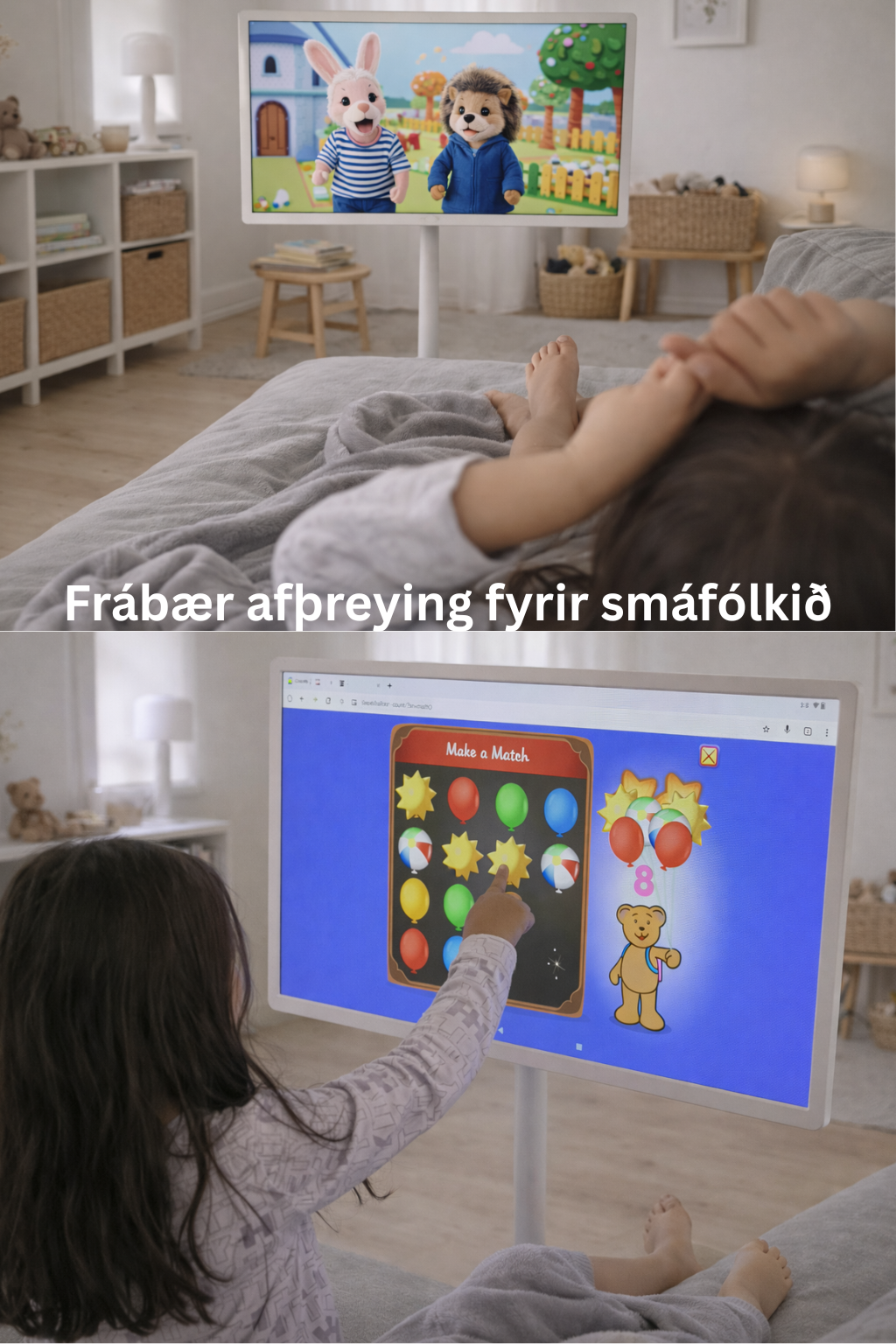32” Færanlegur snjallskjár sem breytir hvaða rými sem er í vinnu- eða skemmtistöð
