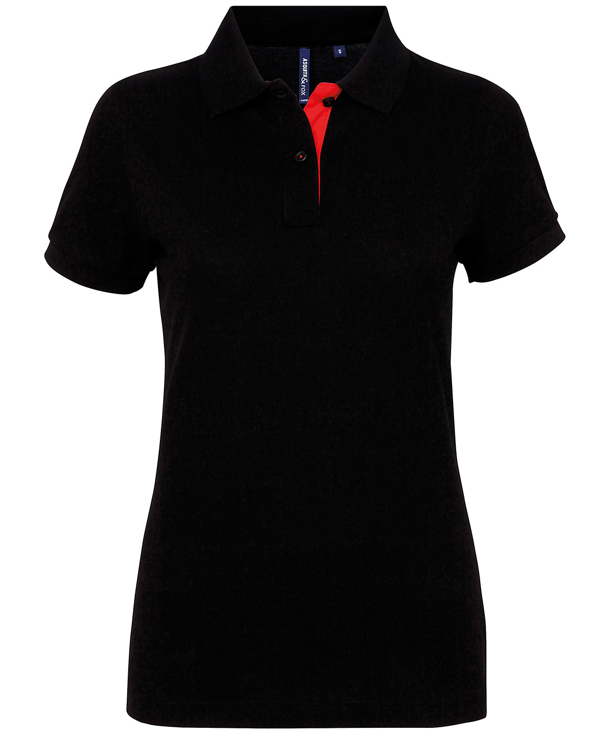 Pólóbolur Asquith & Fox AQ022 – Black/Red – 2XL