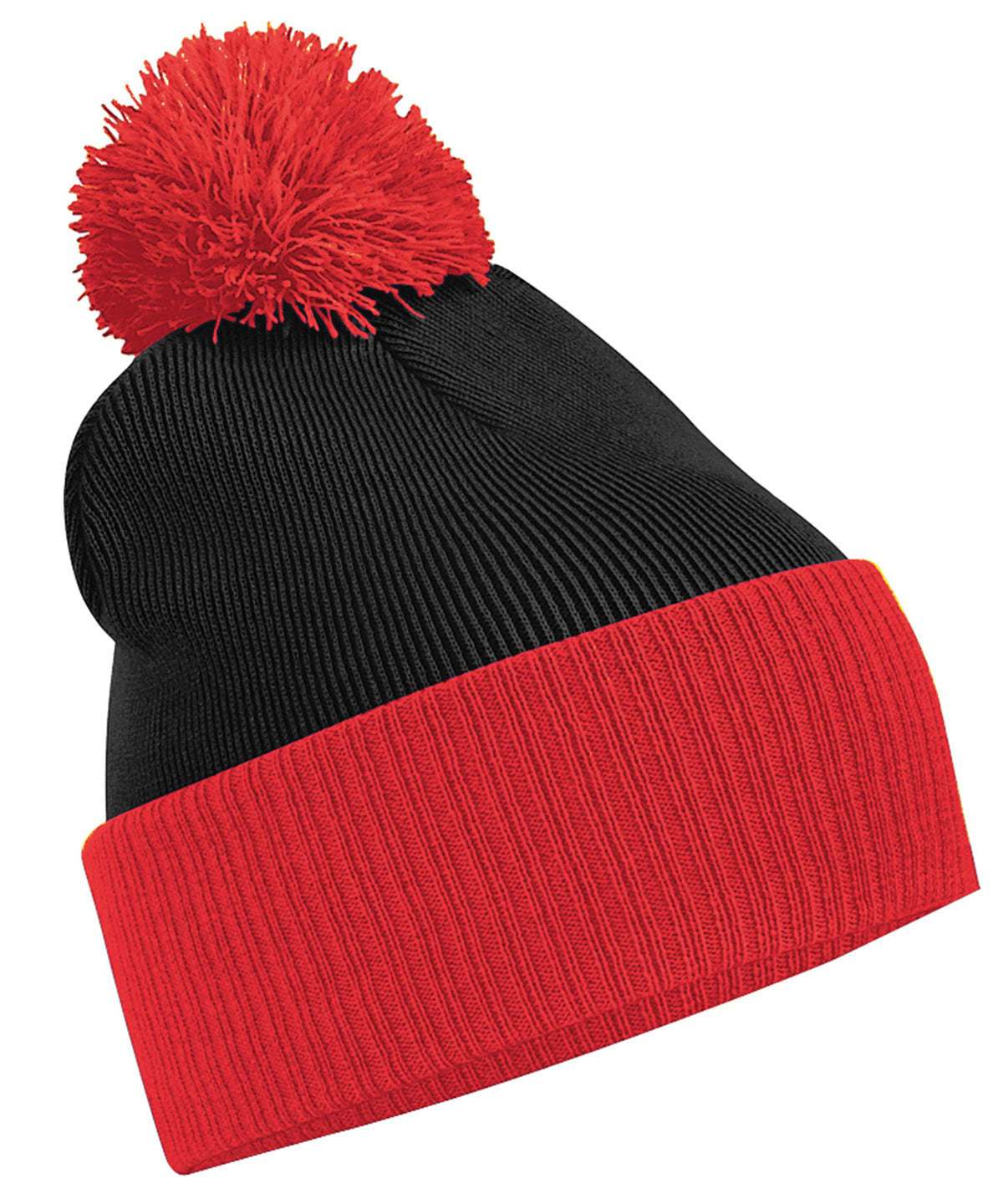 Húfa Beechfield BC451 – Black/Bright Red – One size