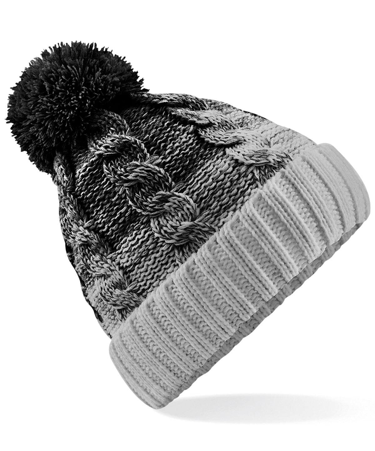 Húfa Beechfield BC459 – Black/Light Grey – One size