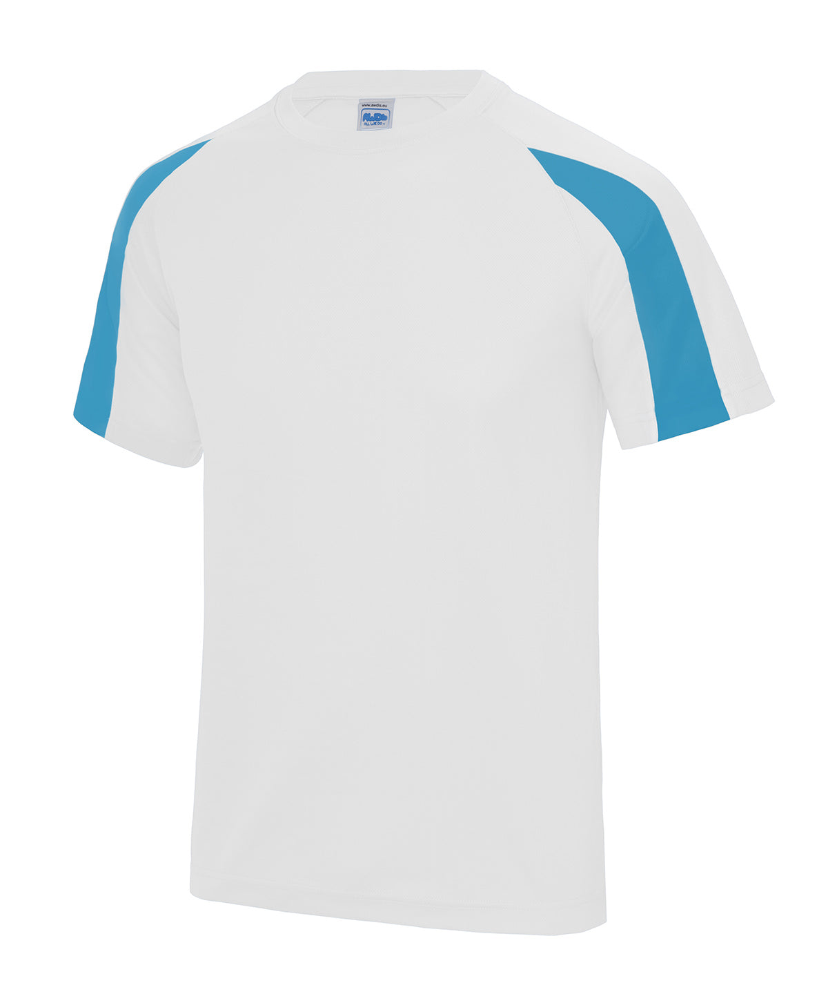 Stuttermabolur AWDis Just Cool JC003 – Arctic White/Sapphire Blue – 2XL
