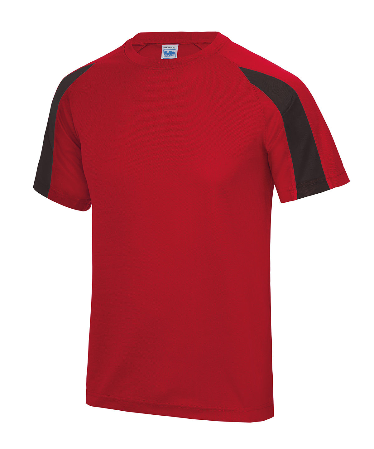 Stuttermabolur AWDis Just Cool JC003 – Fire Red/Jet Black – 2XL