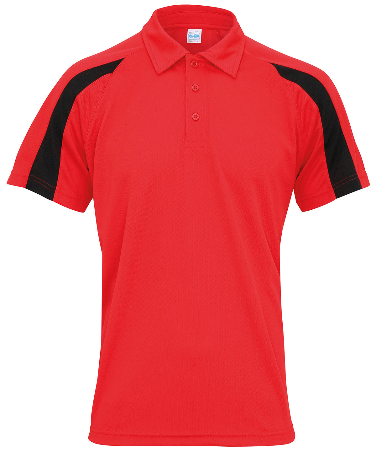 Pólóbolur AWDis Just Cool JC043 – Fire Red/Jet Black – 2XL