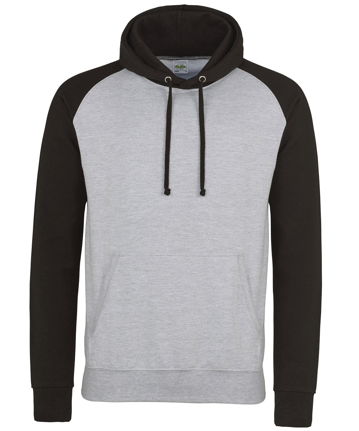Hettupeysa AWDis Just Hoods JH009 – Heather Grey/Jet Black – 2XL