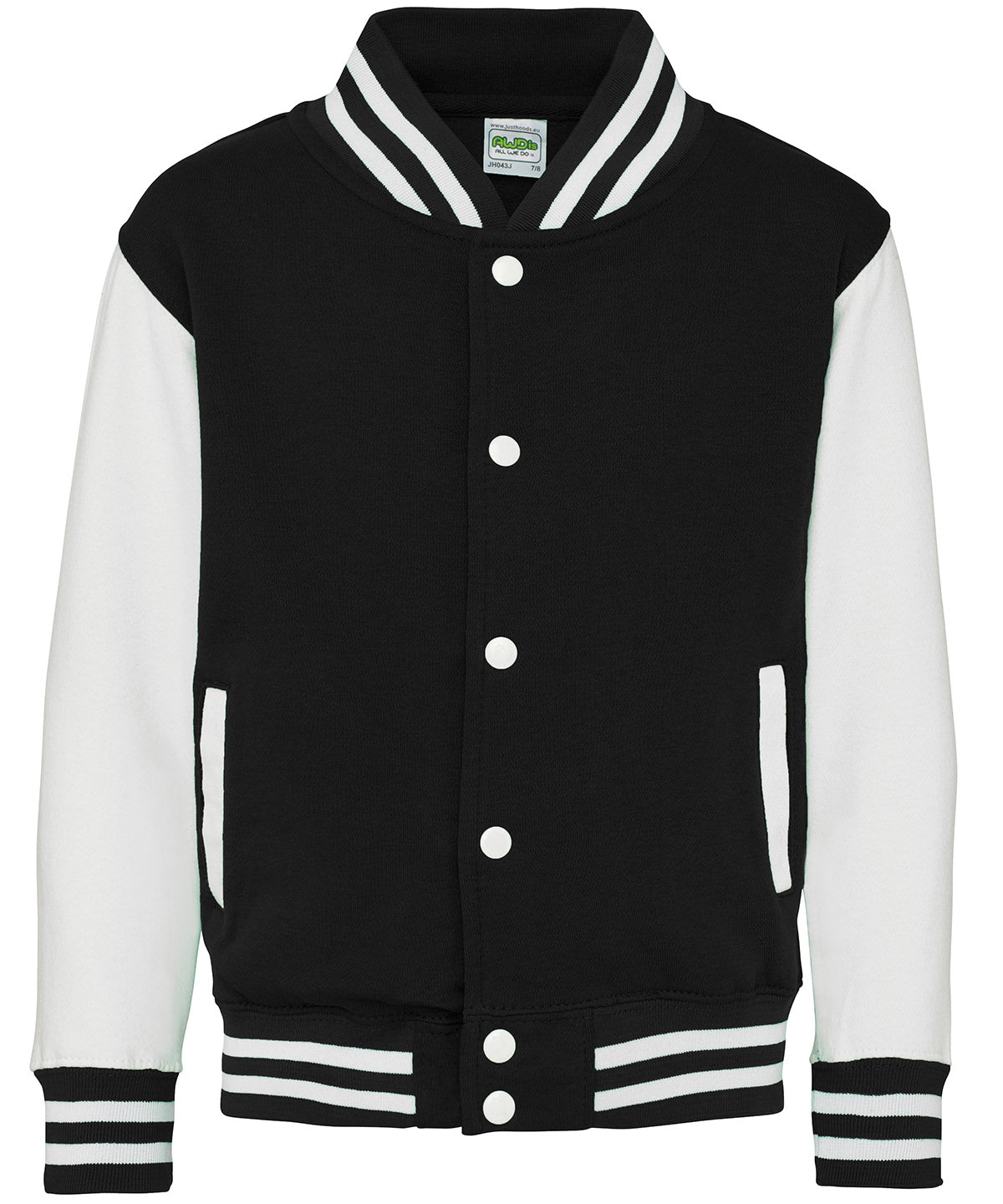 Peysa AWDis Just Hoods JH43J – Jet Black/White – 12/13 Years