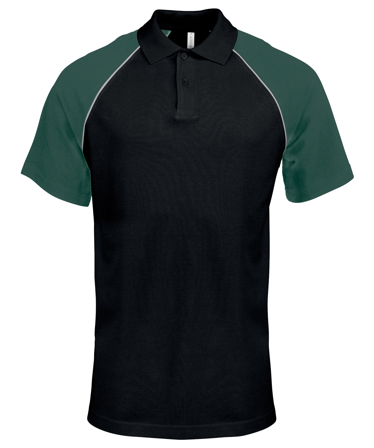 Pólóbolur Kariban KB226 – Black/Light Grey/Green – 2XL