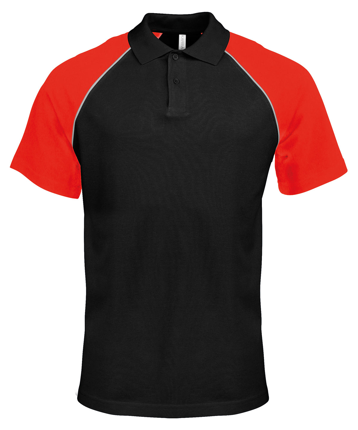 Pólóbolur Kariban KB226 – Black/Light Grey/Red – 2XL