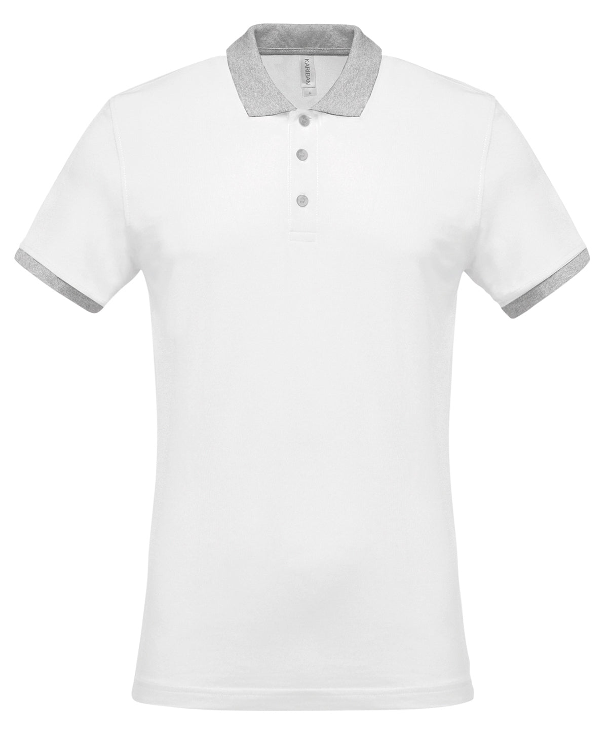 Pólóbolur Kariban KB258 – White/Oxford Grey – 3XL
