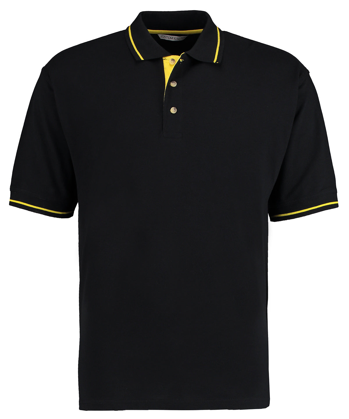 Pólóbolur Kustom Kit KK606 – Black/Yellow – 2XL