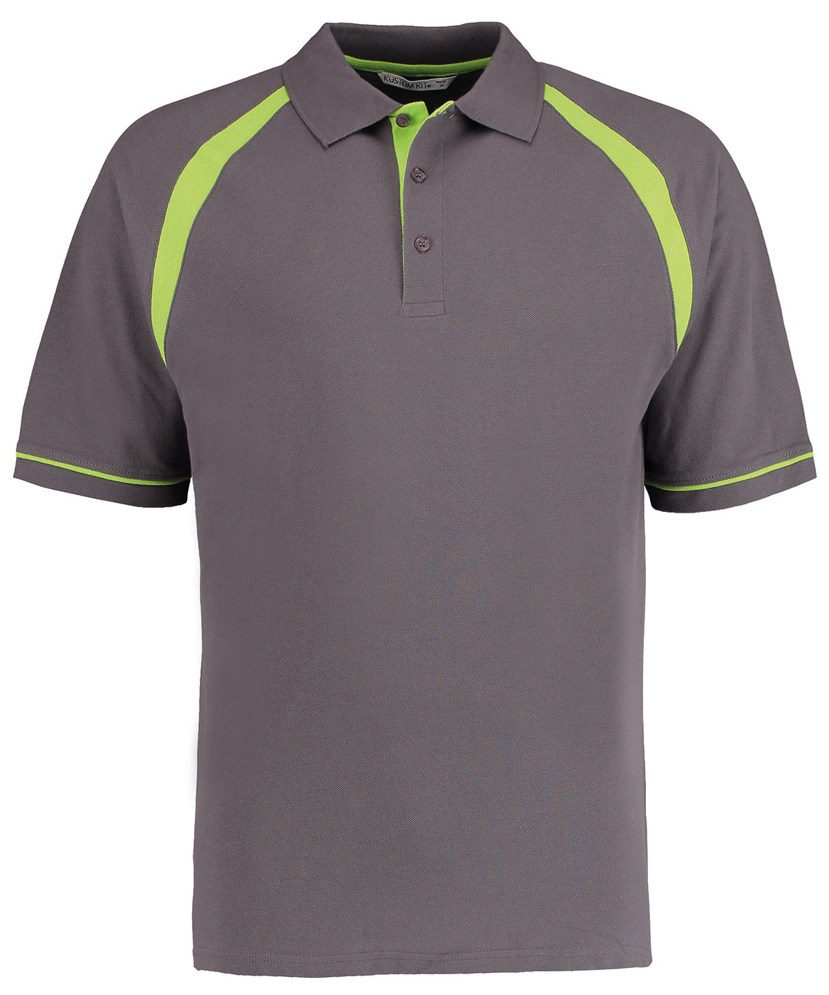 Pólóbolur Kustom Kit KK615 – Charcoal/Lime – 2XL