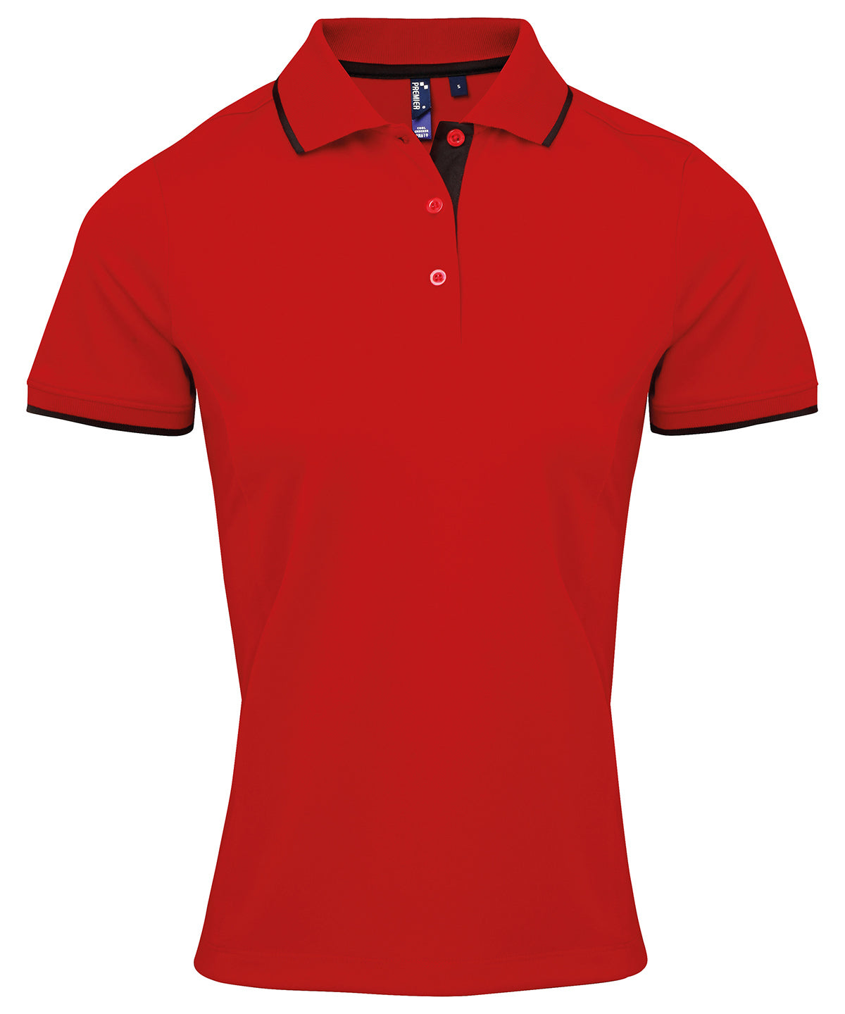 Pólóbolur Premier PR619 – Red/Black – 2XL