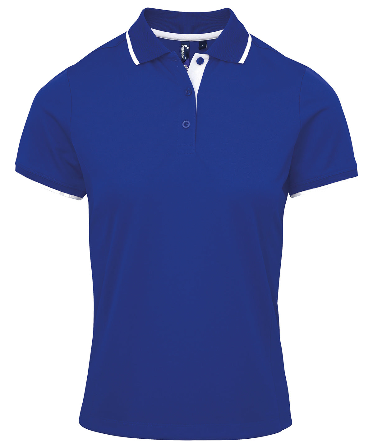 Pólóbolur Premier PR619 – Royal/White – 2XL