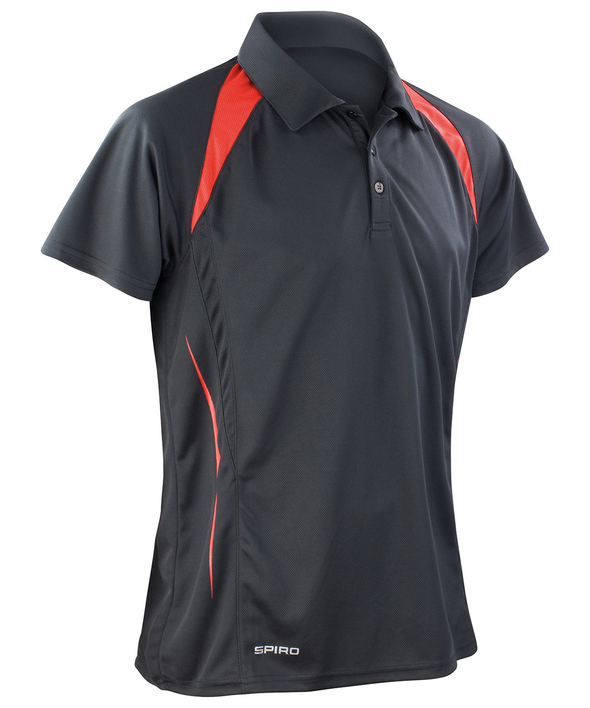 Pólóbolur Spiro S177M – Black/Red – 4XL