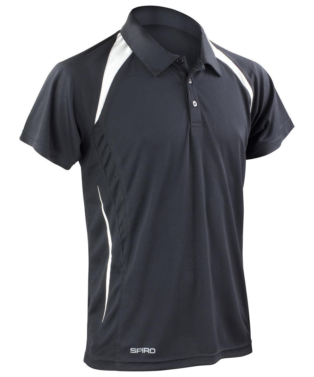Pólóbolur Spiro S177M – Black/White – 4XL