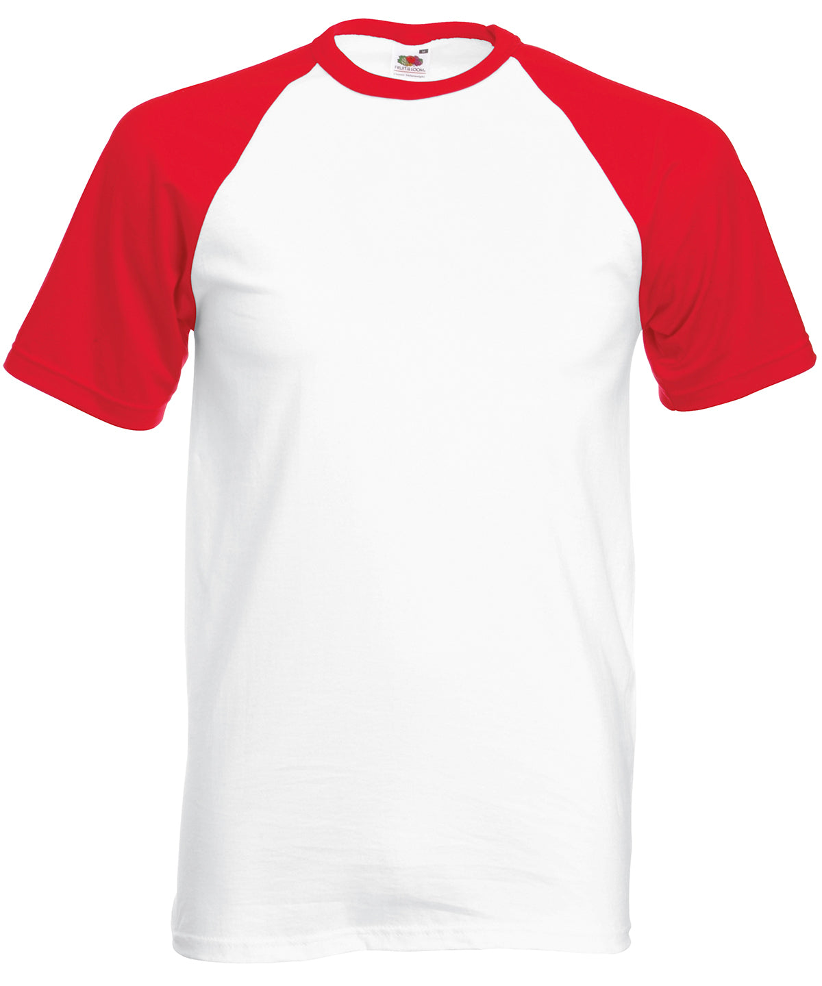 Stuttermabolur Fruit of the Loom SS026 – White/Red* – 3XL
