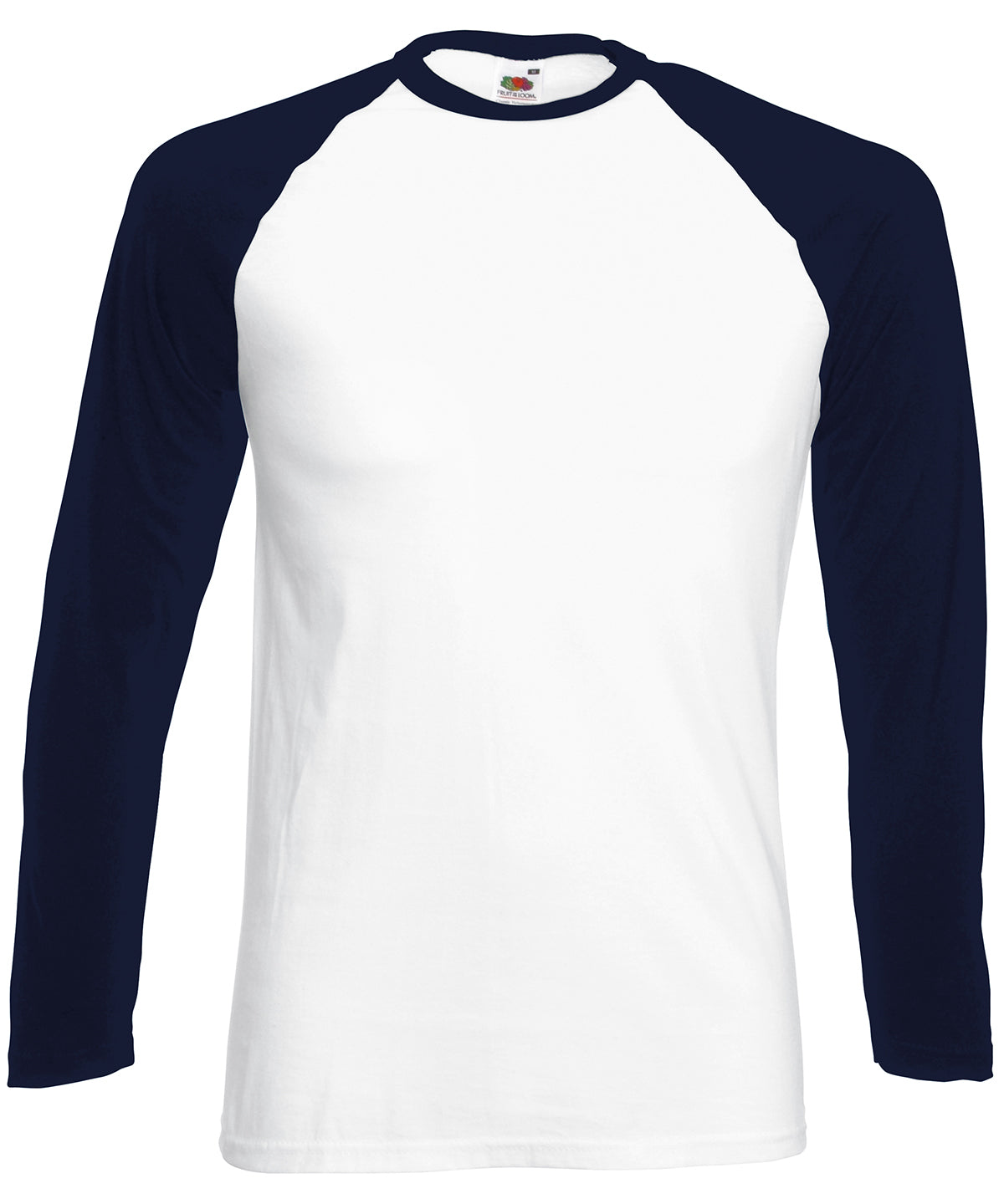 Stuttermabolur Fruit of the Loom SS028 – White/Deep Navy* – 3XL