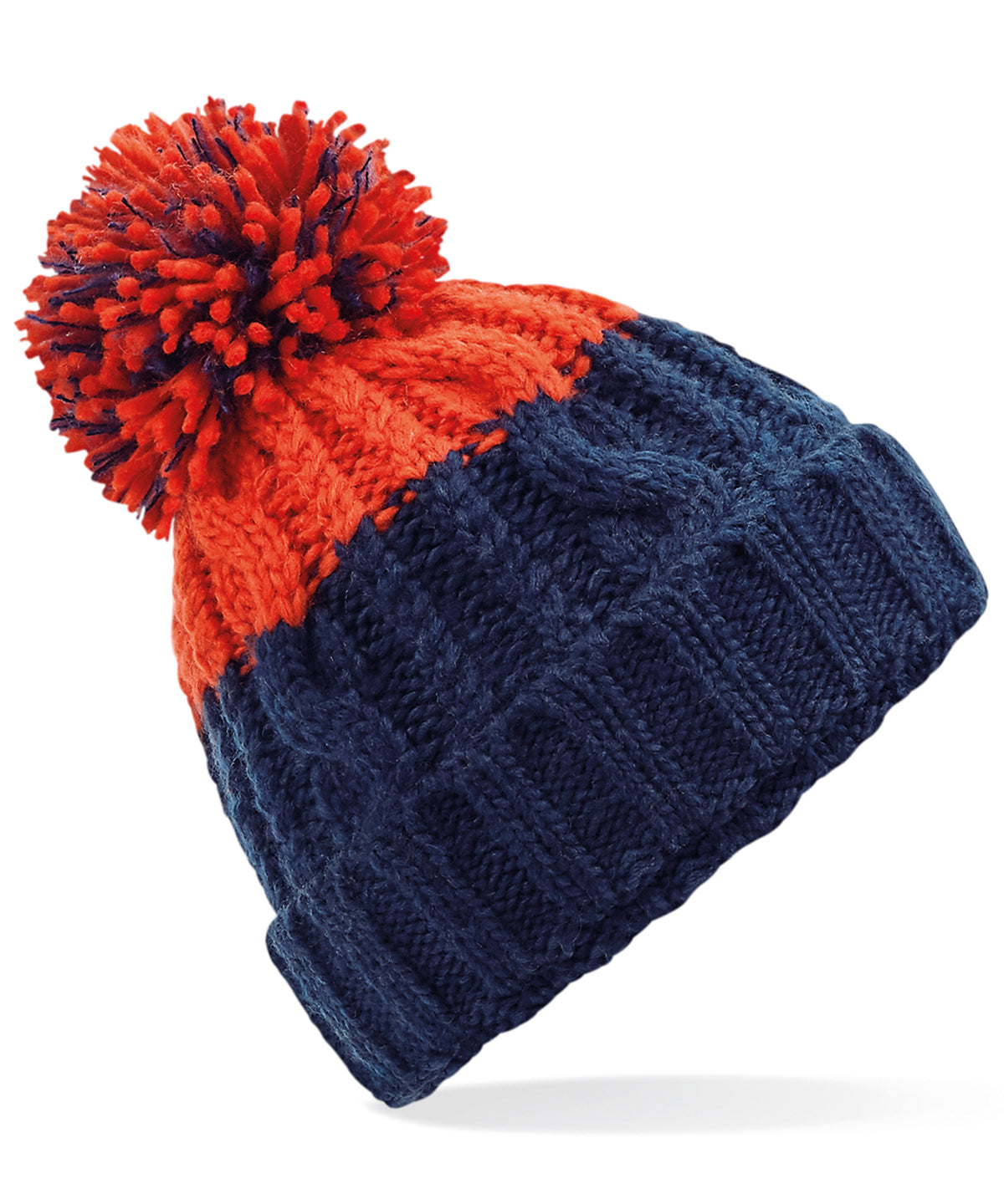 Húfa Beechfield BC437 – Oxford Navy/Fire Red – One size