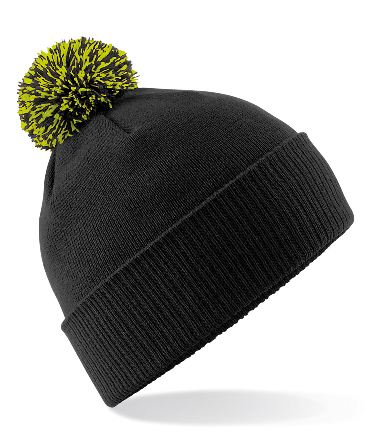 Húfa Beechfield BC450 – Black/Lime Green – One size
