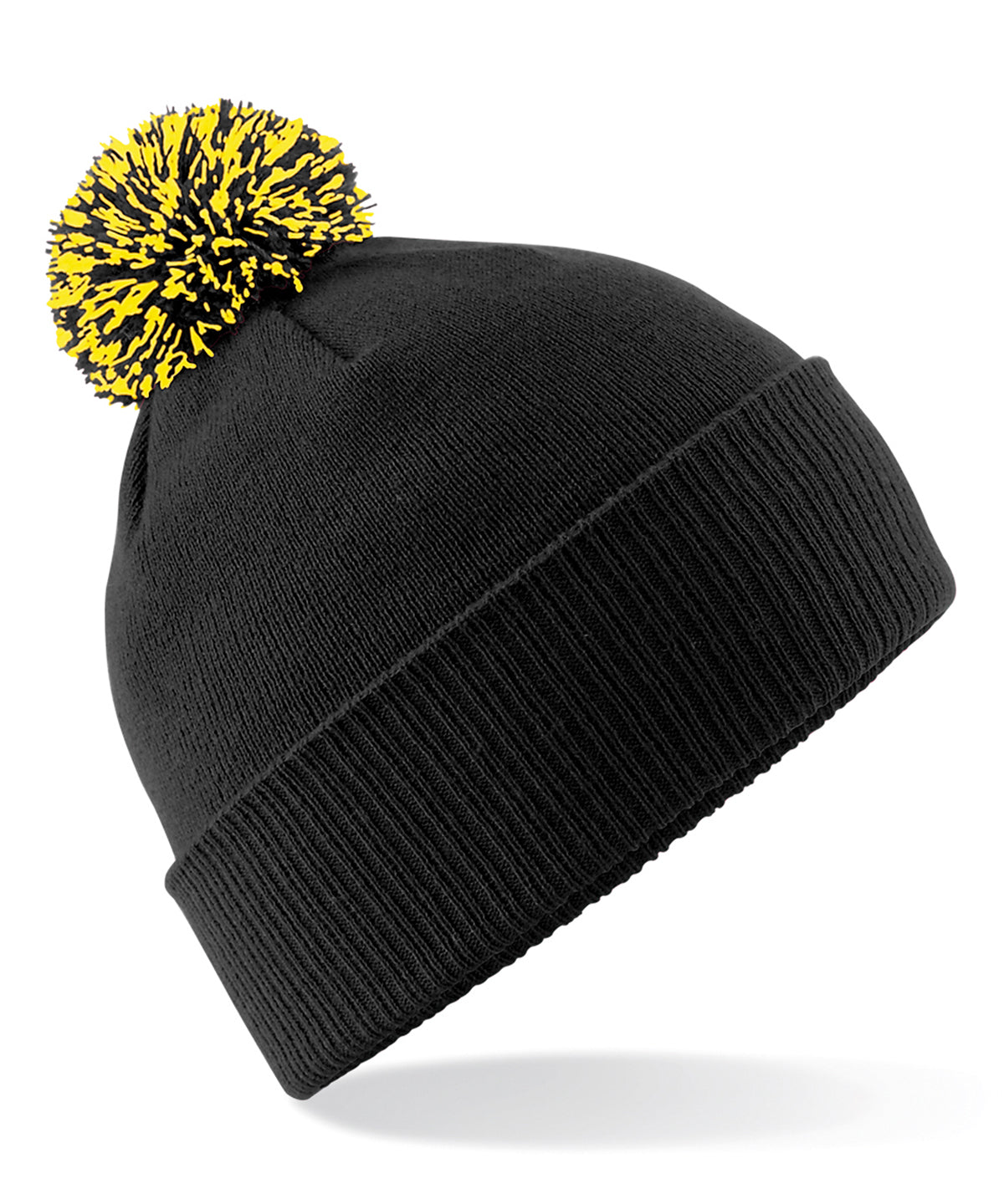 Húfa Beechfield BC450 – Black/Yellow – One size