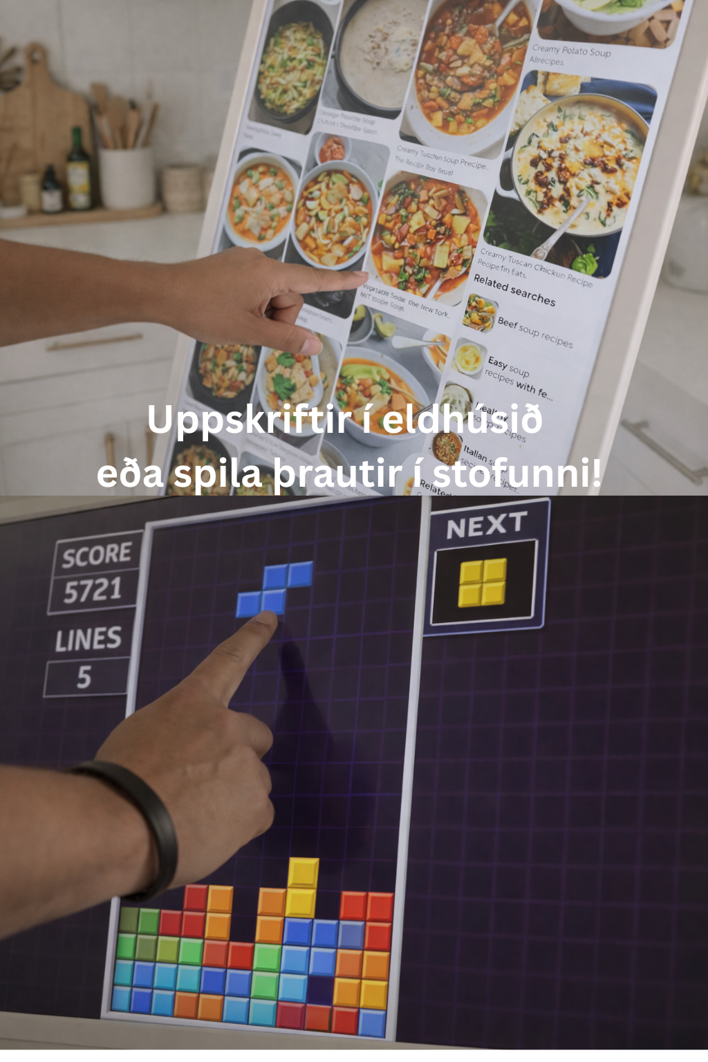32” Færanlegur snjallskjár sem breytir hvaða rými sem er í vinnu- eða skemmtistöð