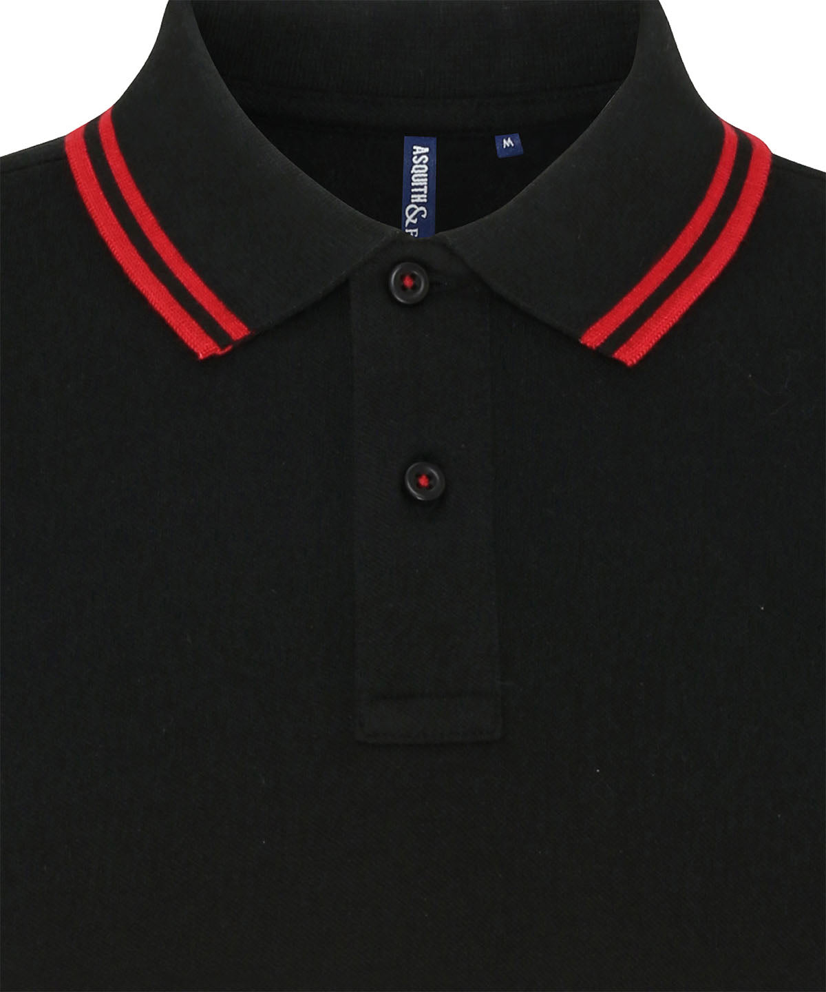Pólóbolur Asquith & Fox AQ021 – Black/Red – 2XL