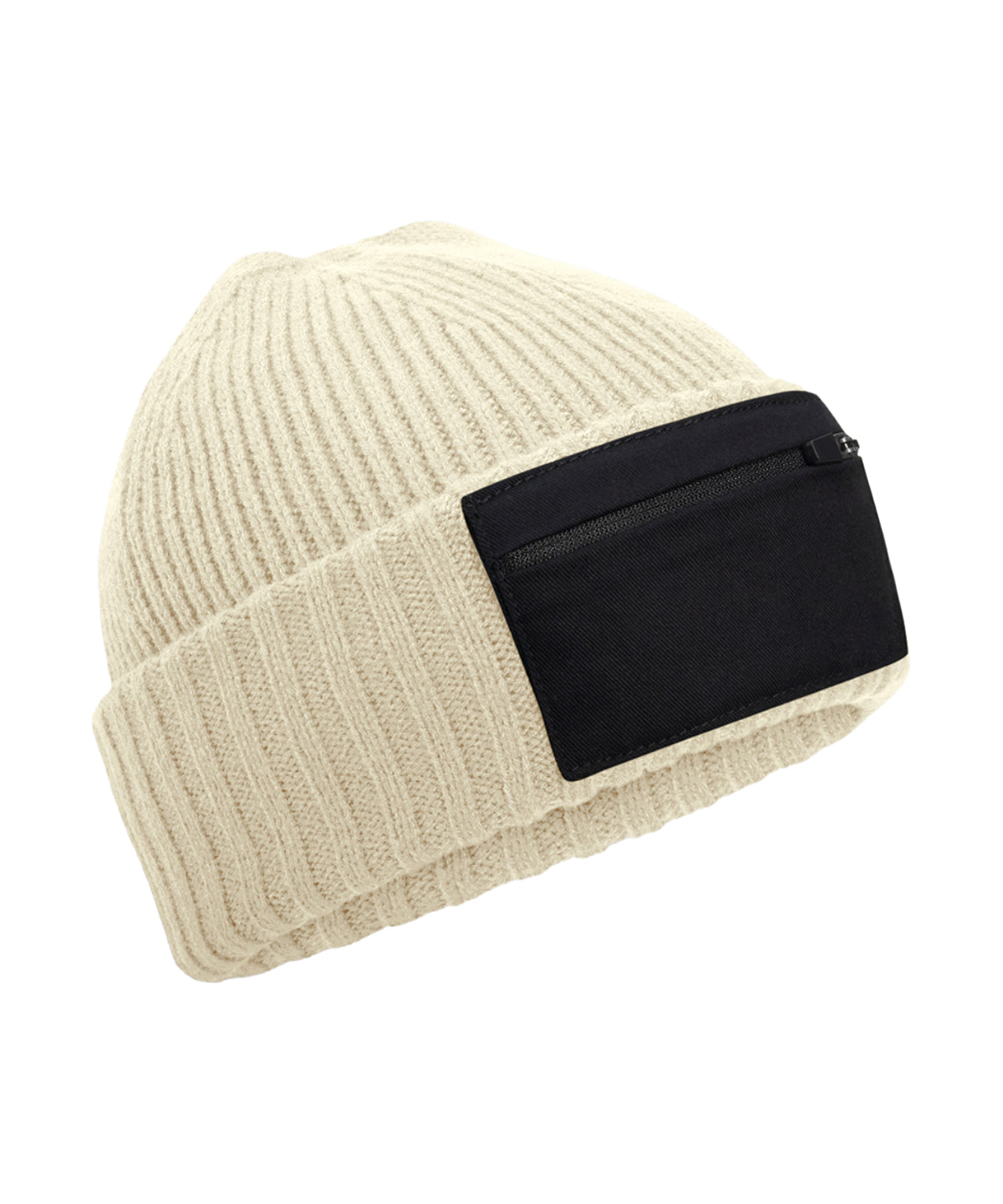 Húfa Beechfield B334R – Sand/Black – One size