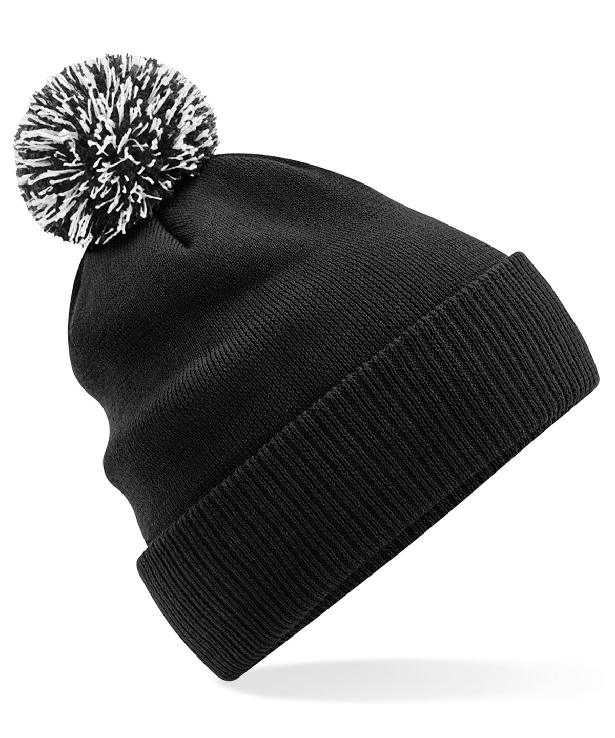 Húfa Beechfield B450R – Black/White – One size