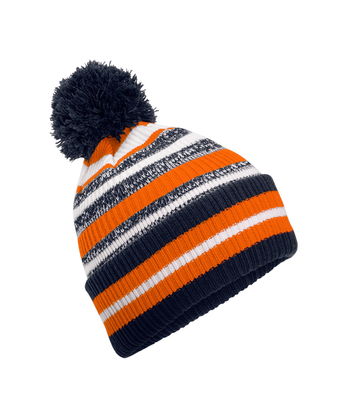 Húfa Beechfield B474R – French Navy/Orange/White – One size