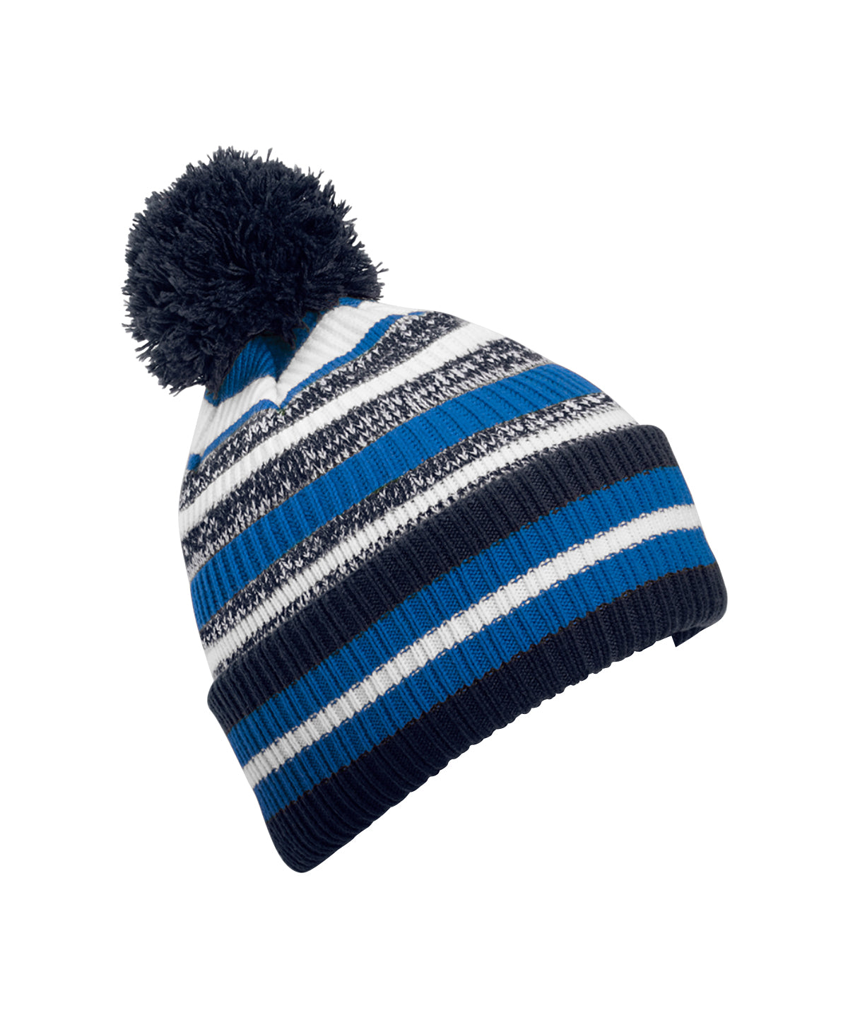 Húfa Beechfield B474R – Sapphire Blue/French Navy/White – One size
