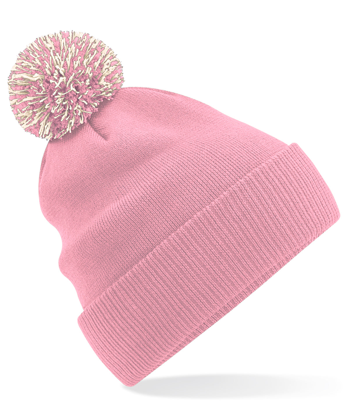 Húfa Beechfield BC450 – Dusky Pink/Off White – One size