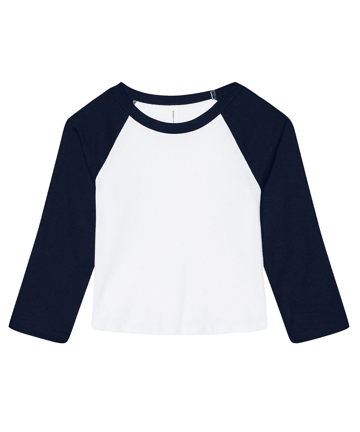 Stuttermabolur Bella Canvas BE142 – White/Navy – 2XL