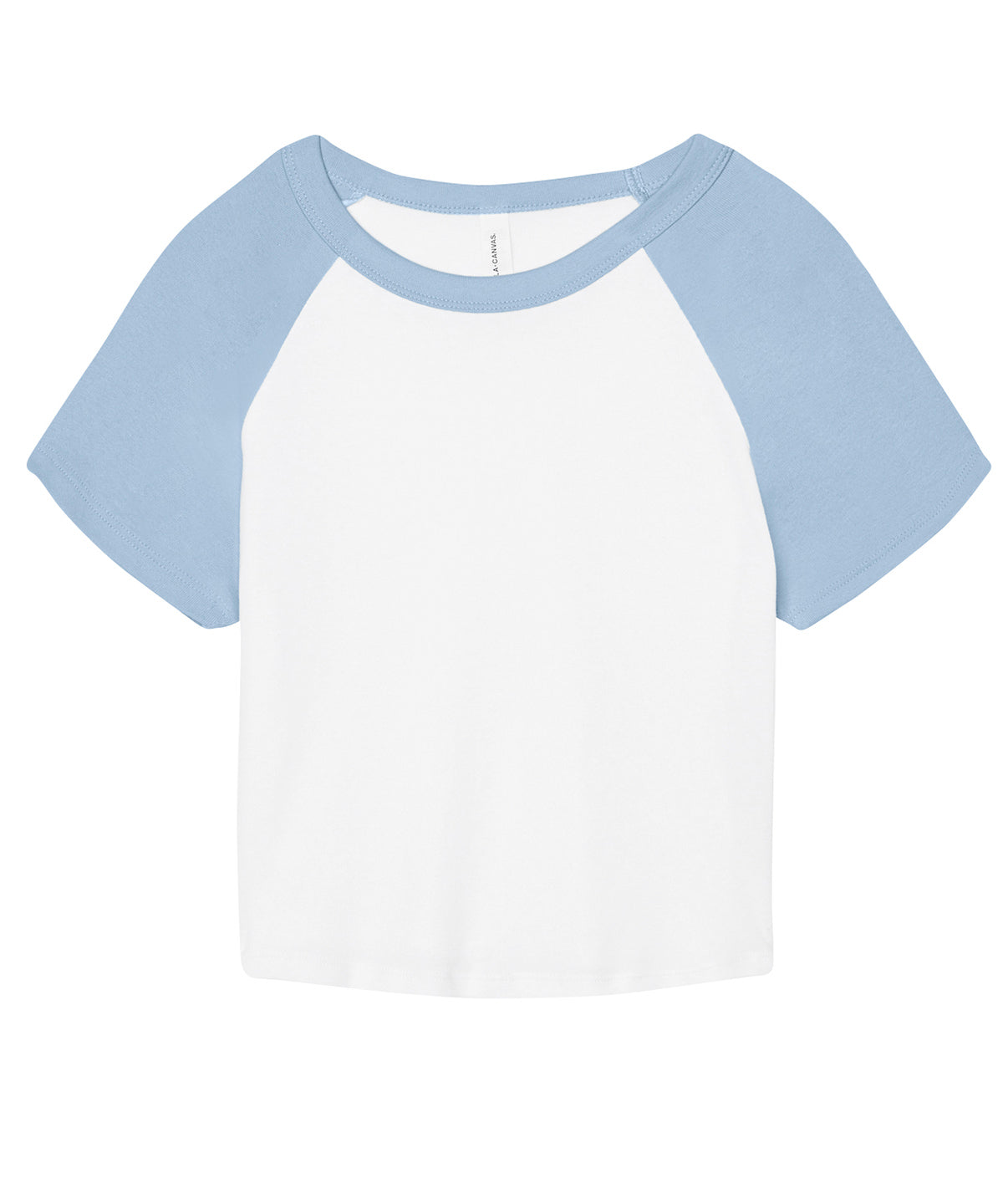 Stuttermabolur Bella Canvas BE143 – White/Baby Blue – 2XL