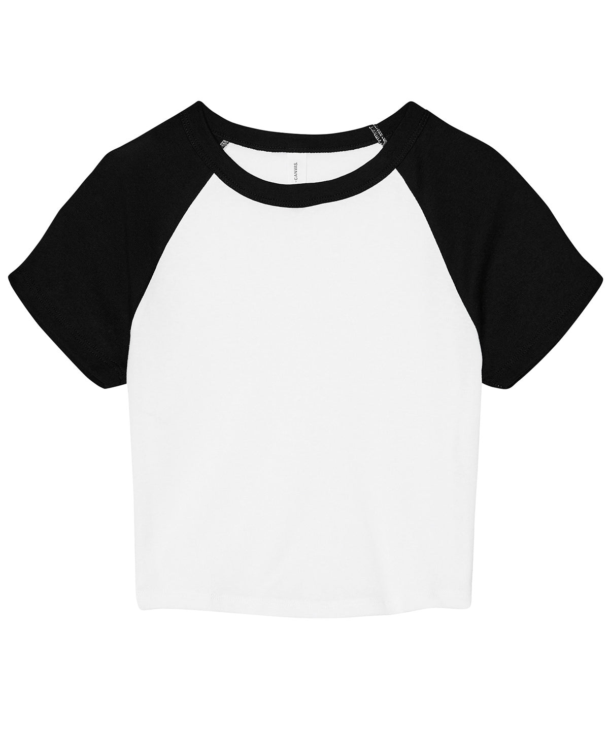 Stuttermabolur Bella Canvas BE143 – White/Black – 2XL