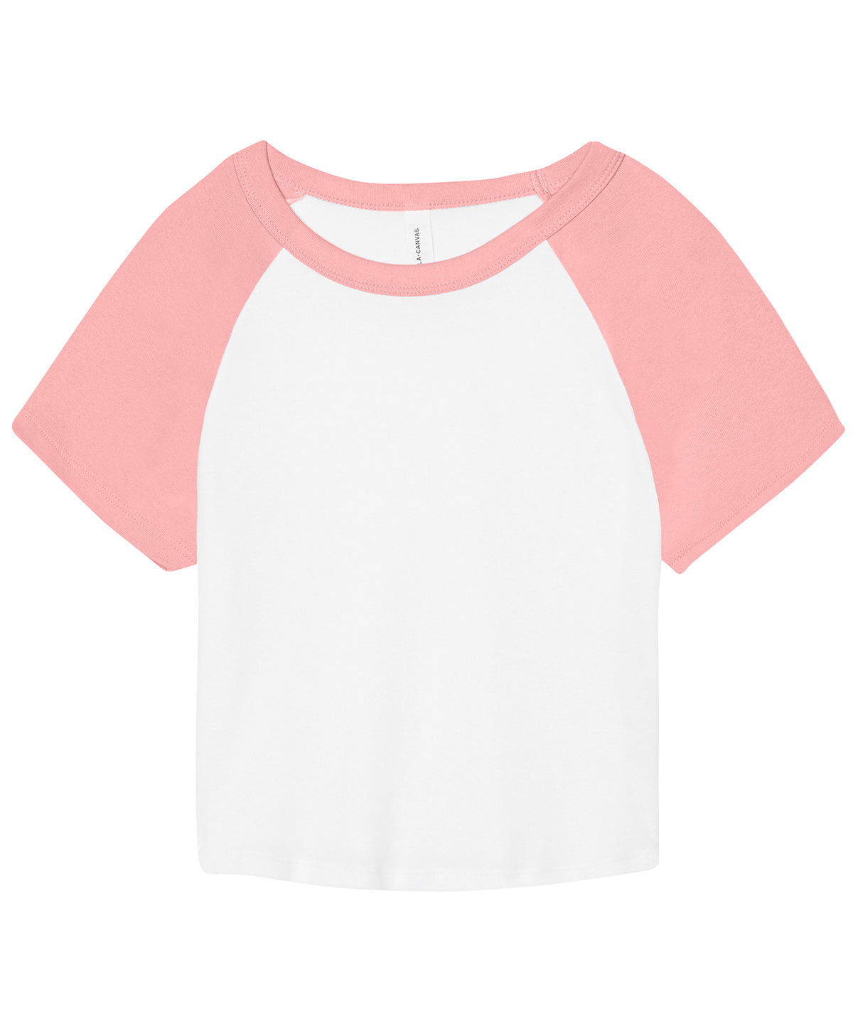 Stuttermabolur Bella Canvas BE143 – White/Pink – 2XL