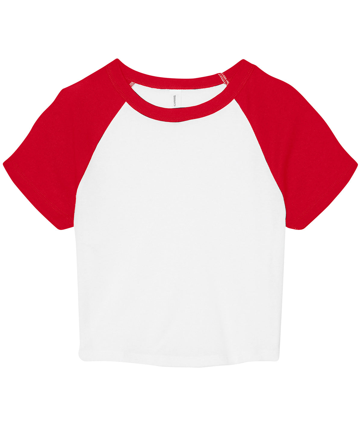 Stuttermabolur Bella Canvas BE143 – White/Red – 2XL