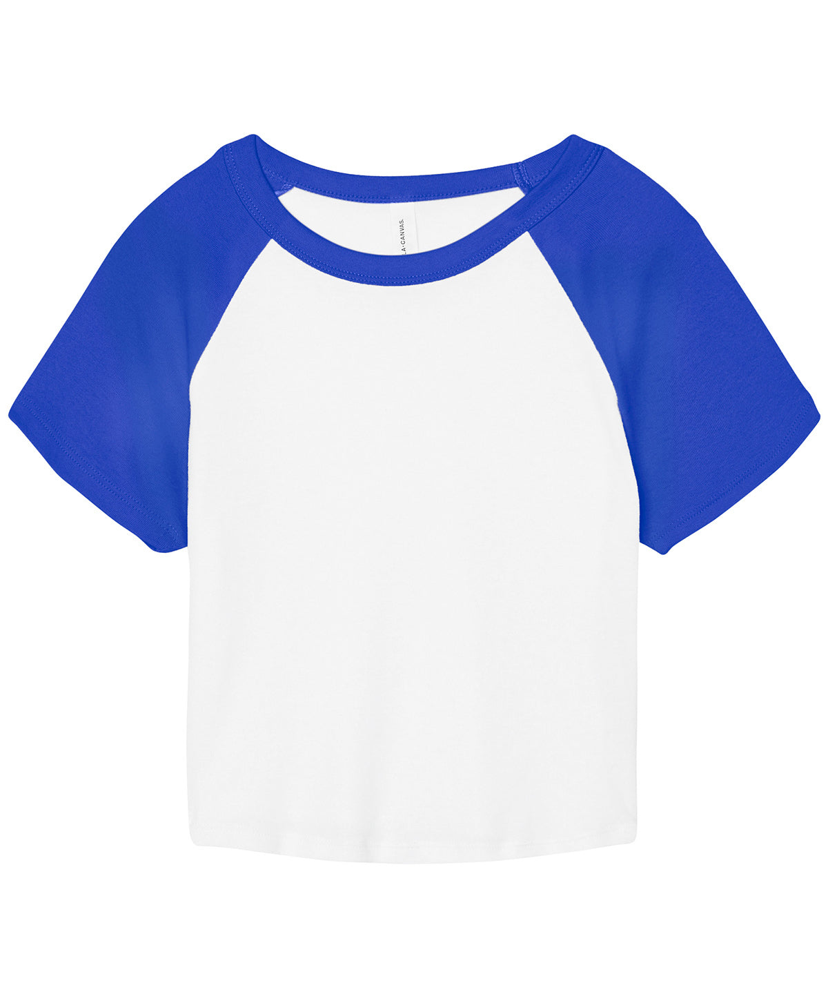 Stuttermabolur Bella Canvas BE143 – White/True Royal – 2XL
