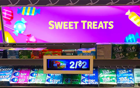 LED skjáir fyrir verslunarhillur