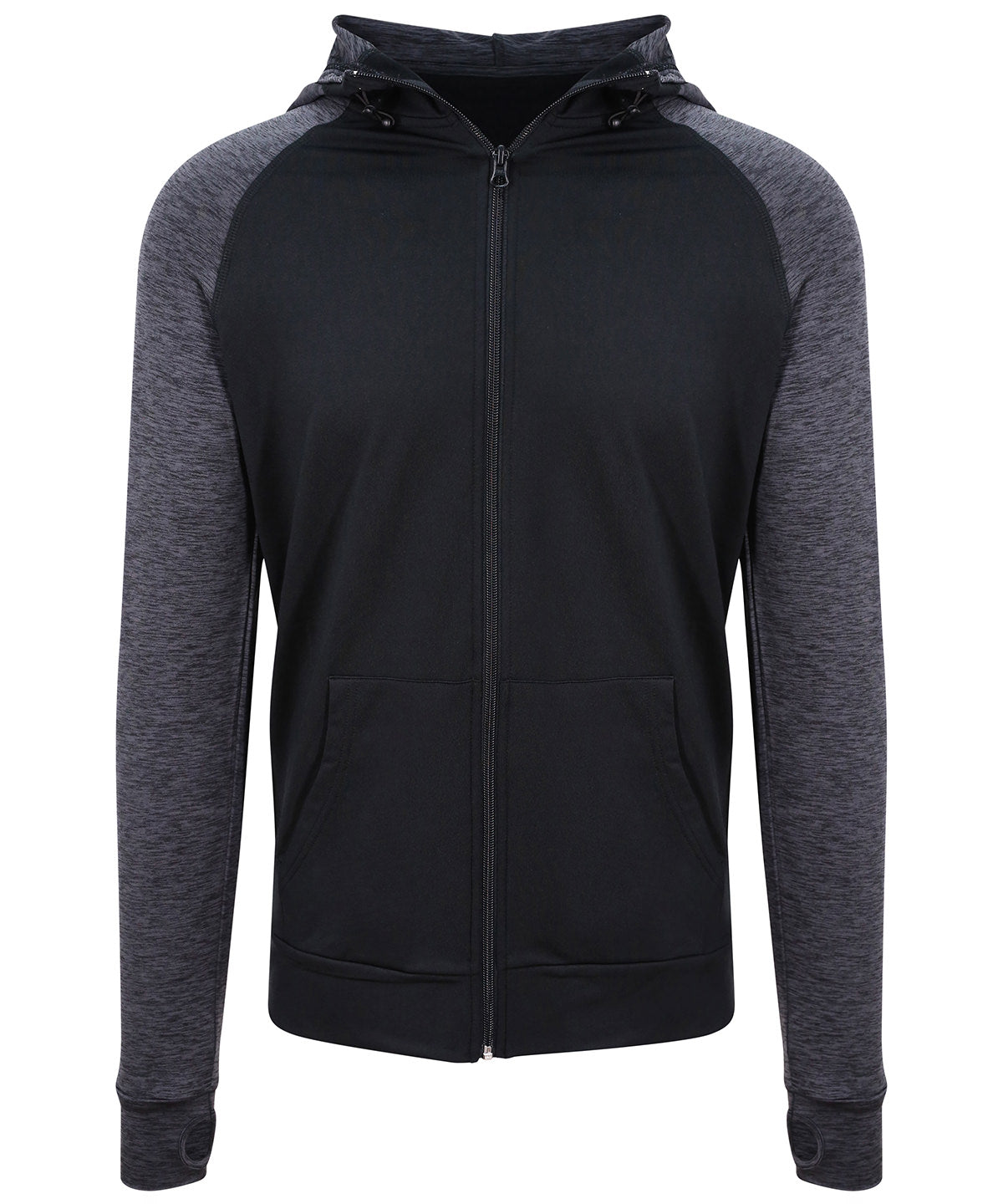 Hettupeysa AWDis Just Cool JC057 – Black/Black Slate Melange – 2XL