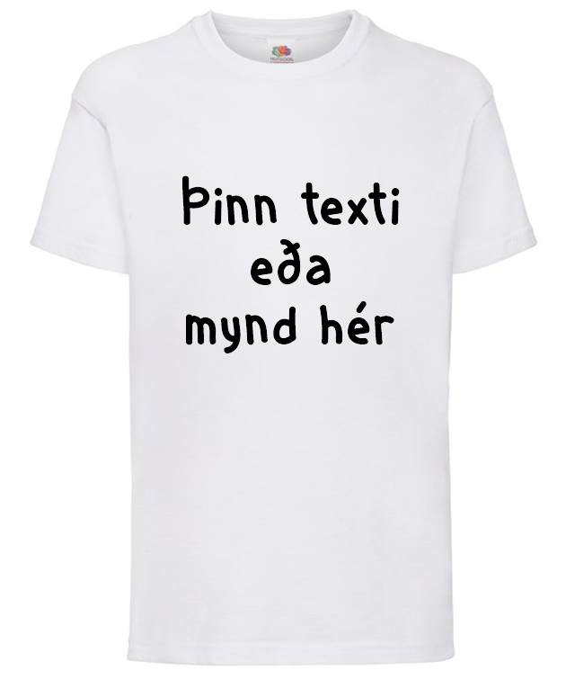 Barnabolur - Hvítur - Merktu Þinn eigin
