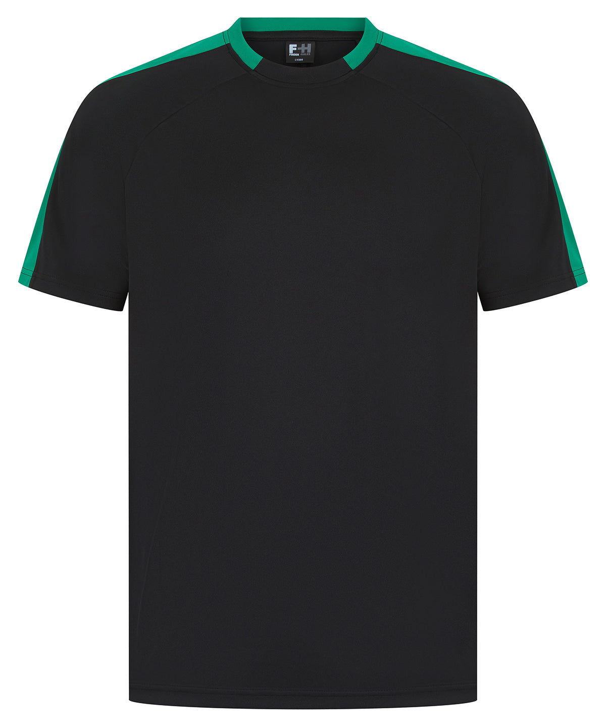 Stuttermabolur Finden & Hales LV290 – Black/Emerald – 3XL