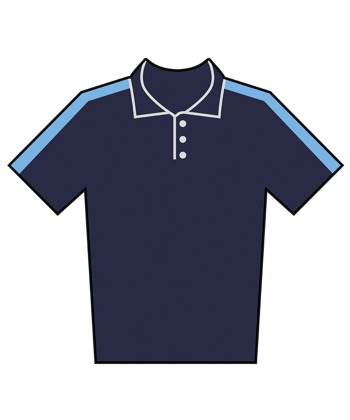 Pólóbolur Finden & Hales LV291 – Navy/Sky – 3XL