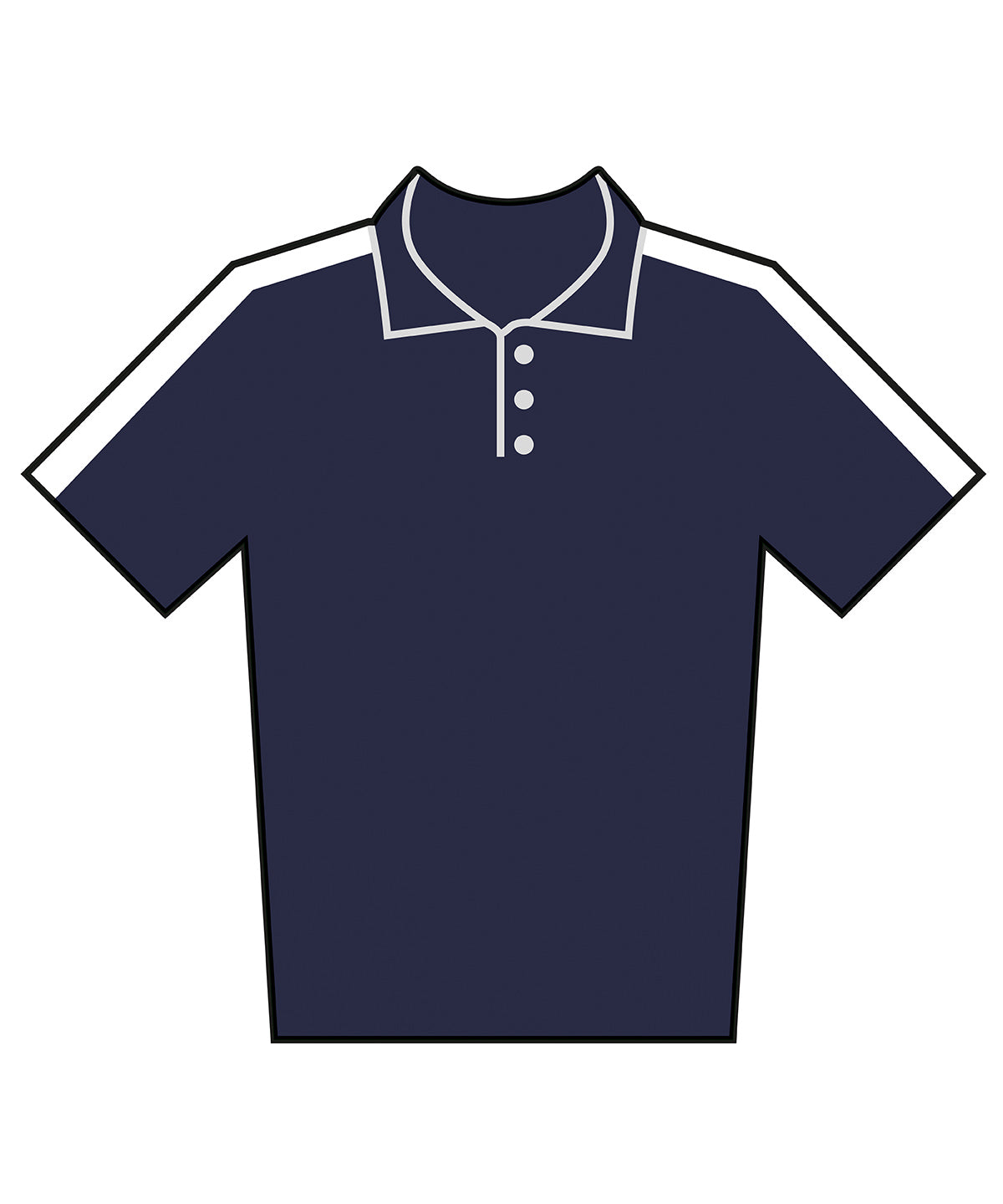 Pólóbolur Finden & Hales LV293 – Navy/White – 13 Years