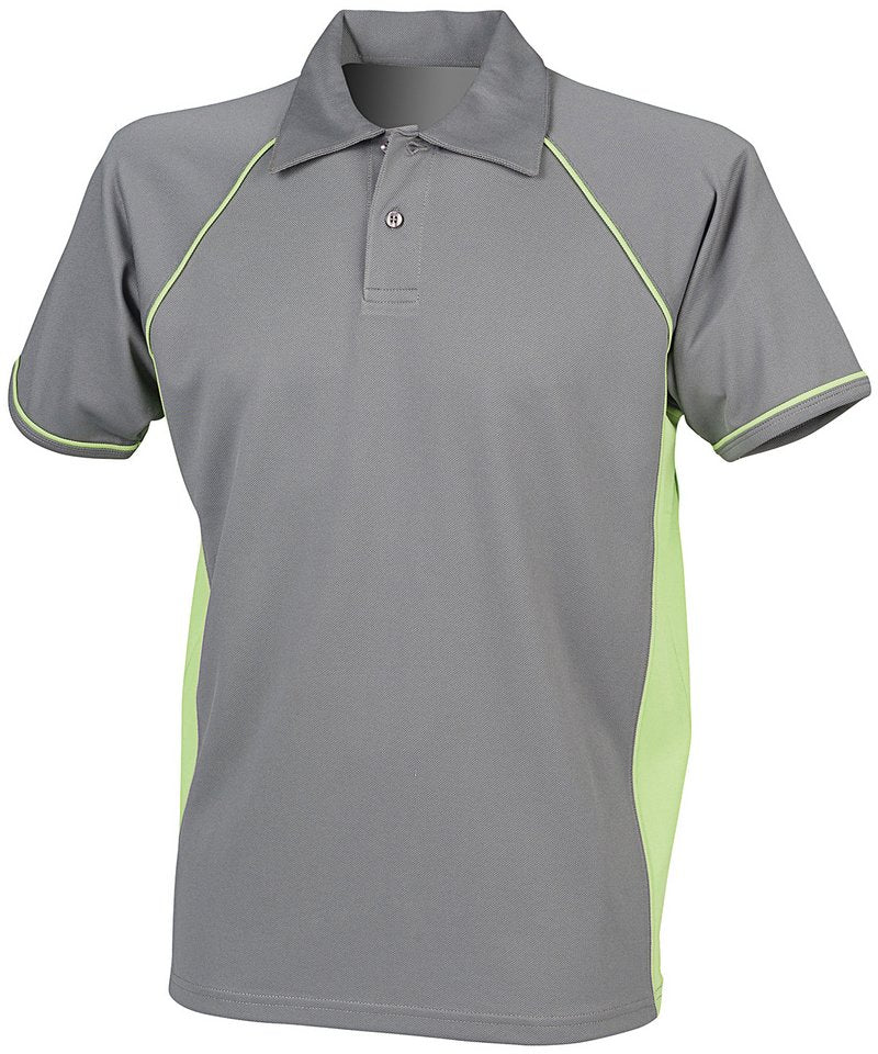 Pólóbolur Finden & Hales LV370 – Gunmetal Grey/Lime – 3XL