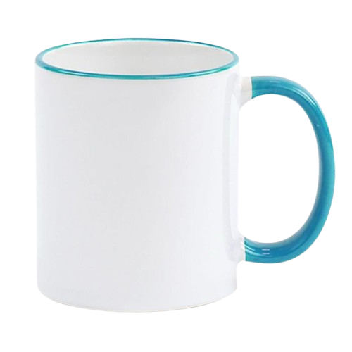 Bolli með litað handfang (ljósblátt) - Hannaðu þinn eigin