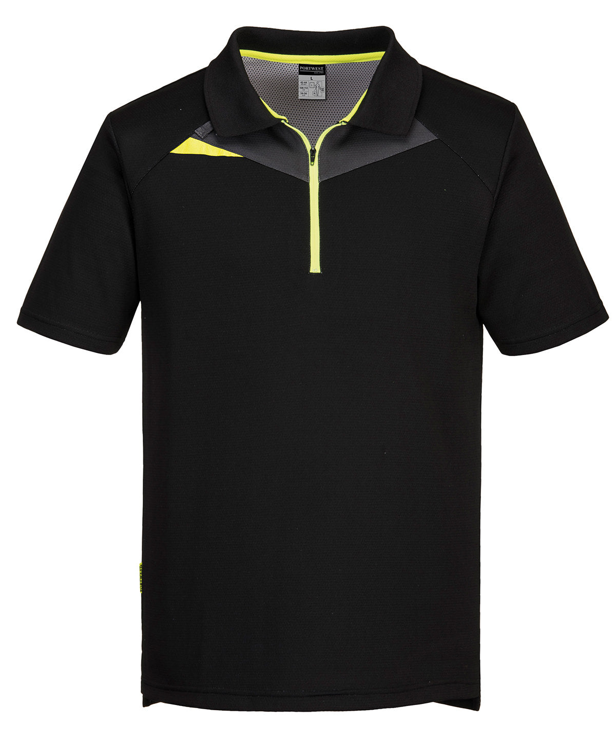 Pólóbolur Portwest PW265 – Black/Yellow – 2XL