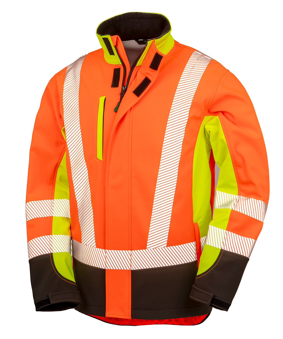 Softshell-jakki Result Recycled R506X – Fluorescent Yellow/Fluorescent Orange/Black – 4XL