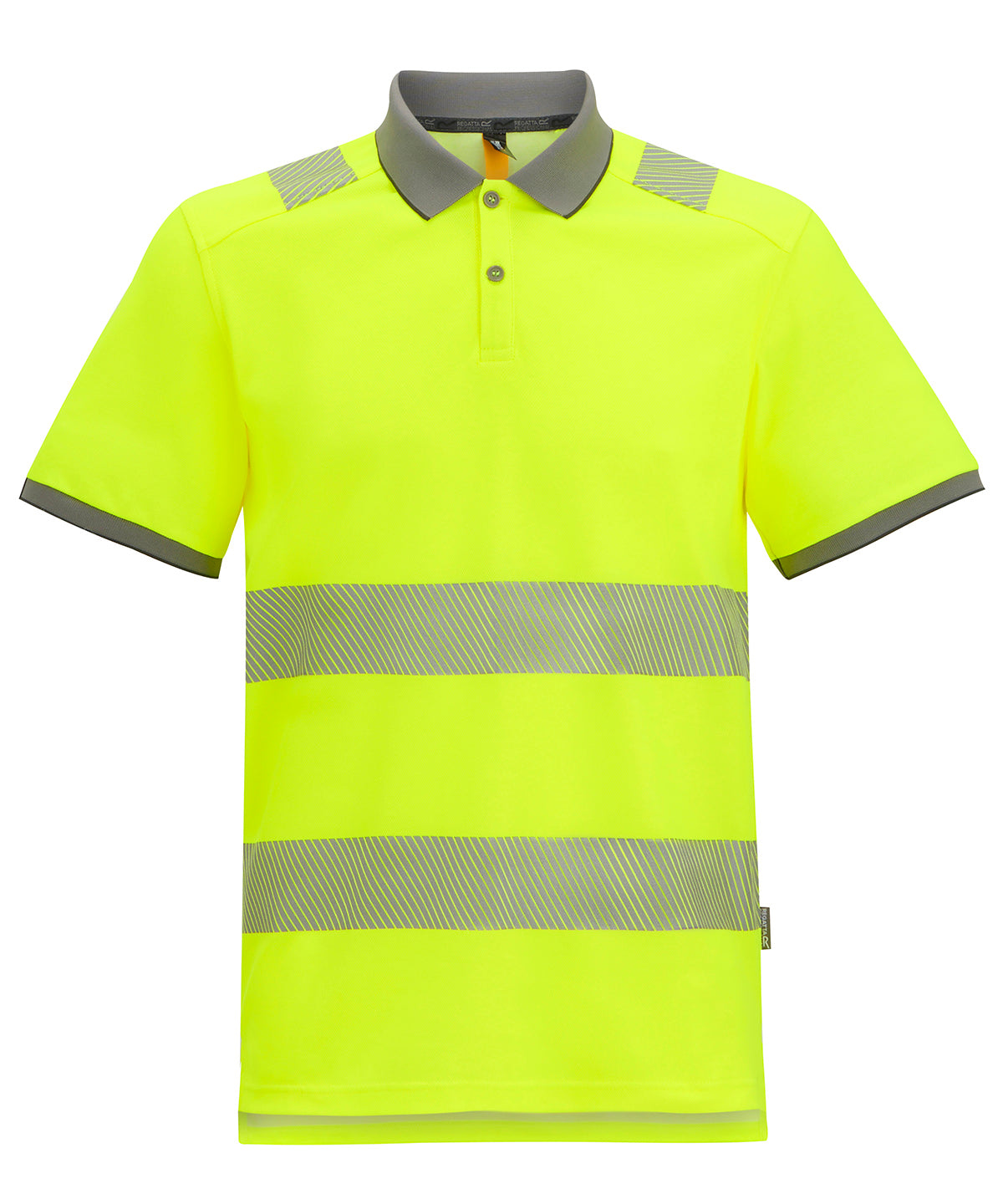 Pólóbolur Regatta High Visibility RG492 – Black/Yellow – 4XL
