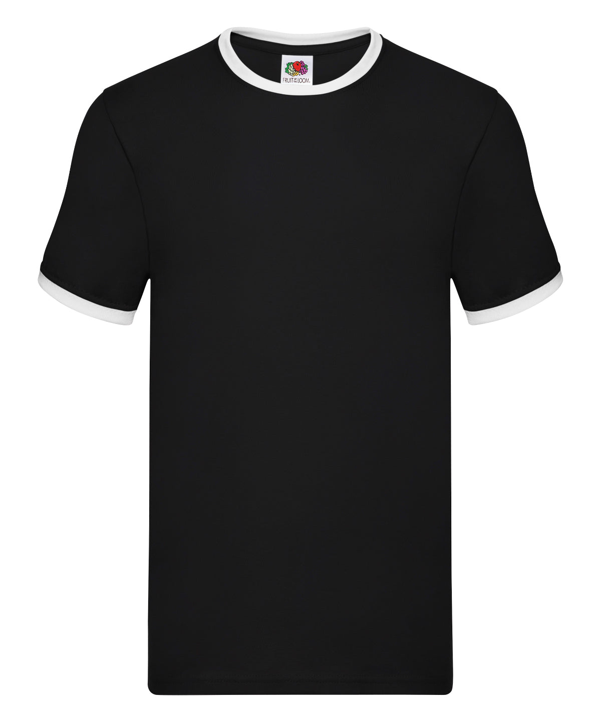 Stuttermabolur Fruit of the Loom SS168 – Black/White – 3XL